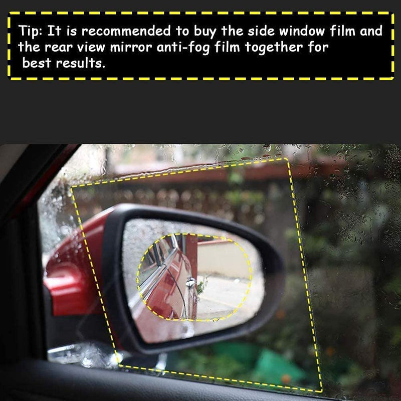 Car Rearview Mirror Anti-Fog Film | Nano-Hydrophobic Waterproof Side Mirror Protector | Anti-Glare, Anti-Mist, Anti-Scratch for Cars, SUVs, Trucks, Motorcycles